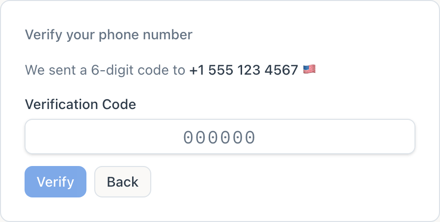 Step 3: OTP Verification Code Input